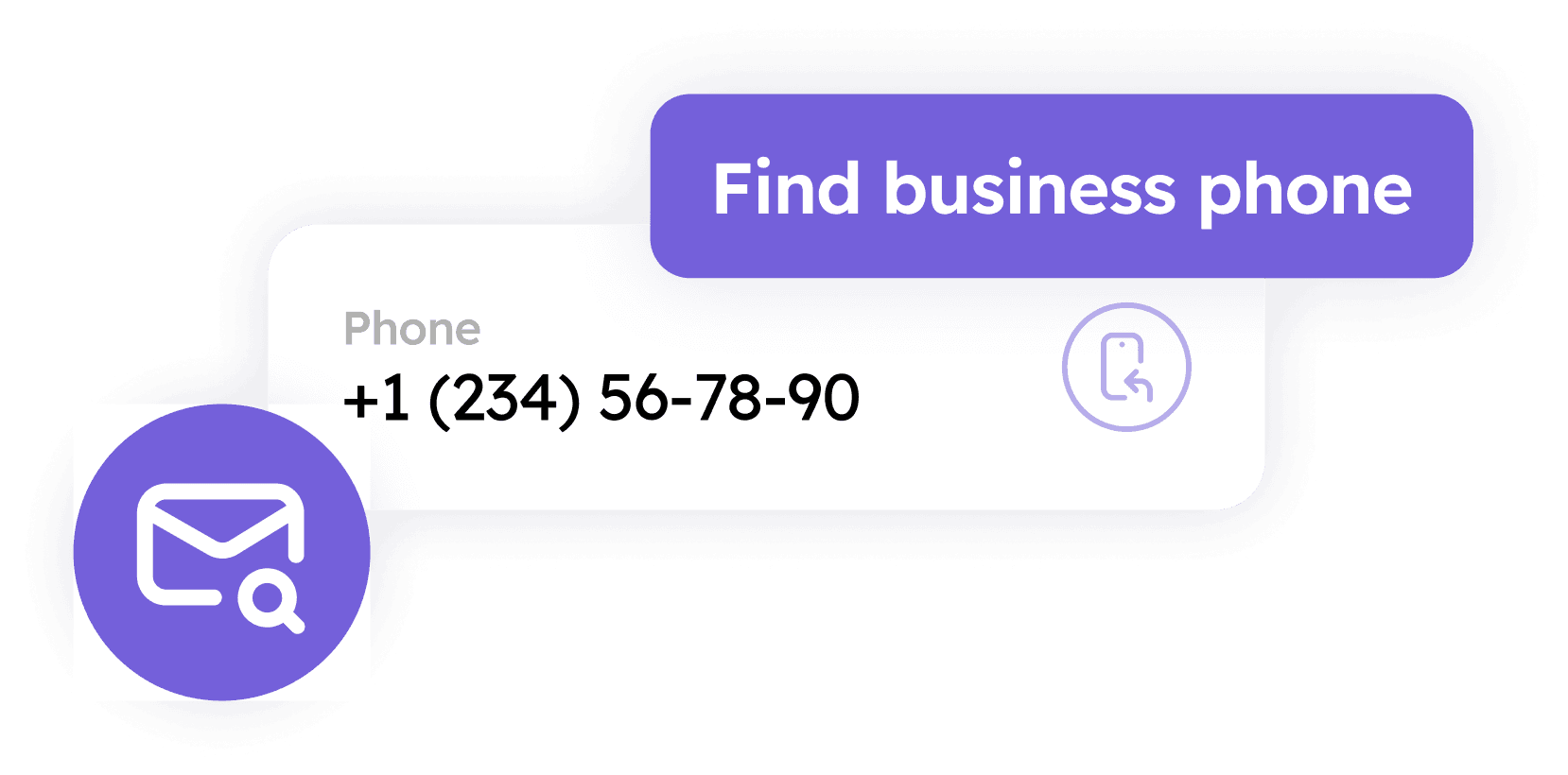 Contact card showing verified phone number and email